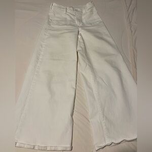 MOTHER White Wide Leg Flare Jeans